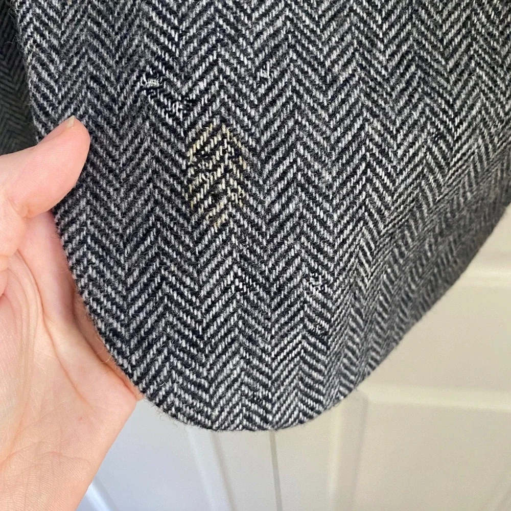 VTG Deansgate Herringbone Wool Blazer Men L/XL Made in USA Academia Classic READ